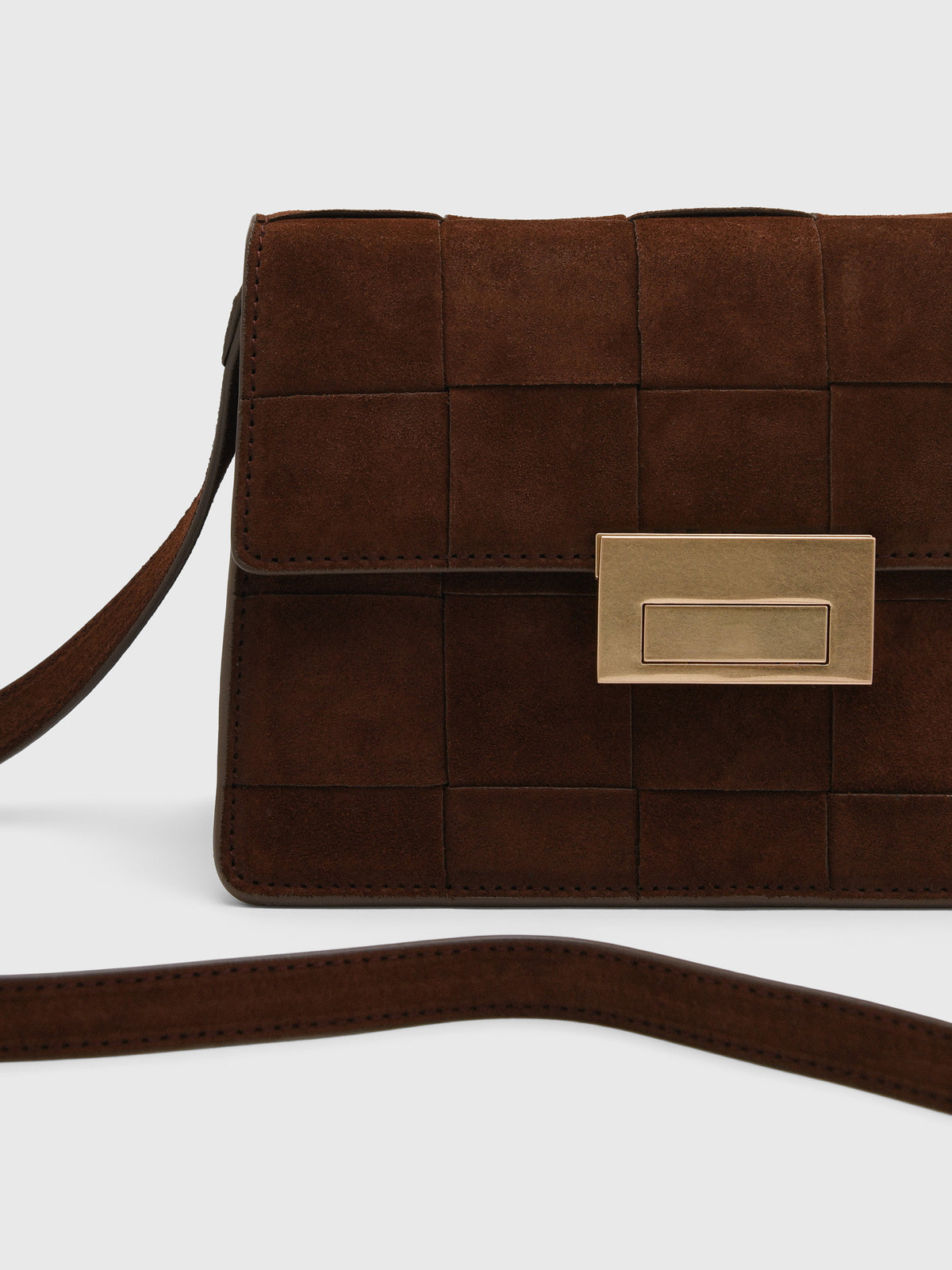 Loeffler Randall Delphine Woven Suede Crossbody Bag - Saint Bernard