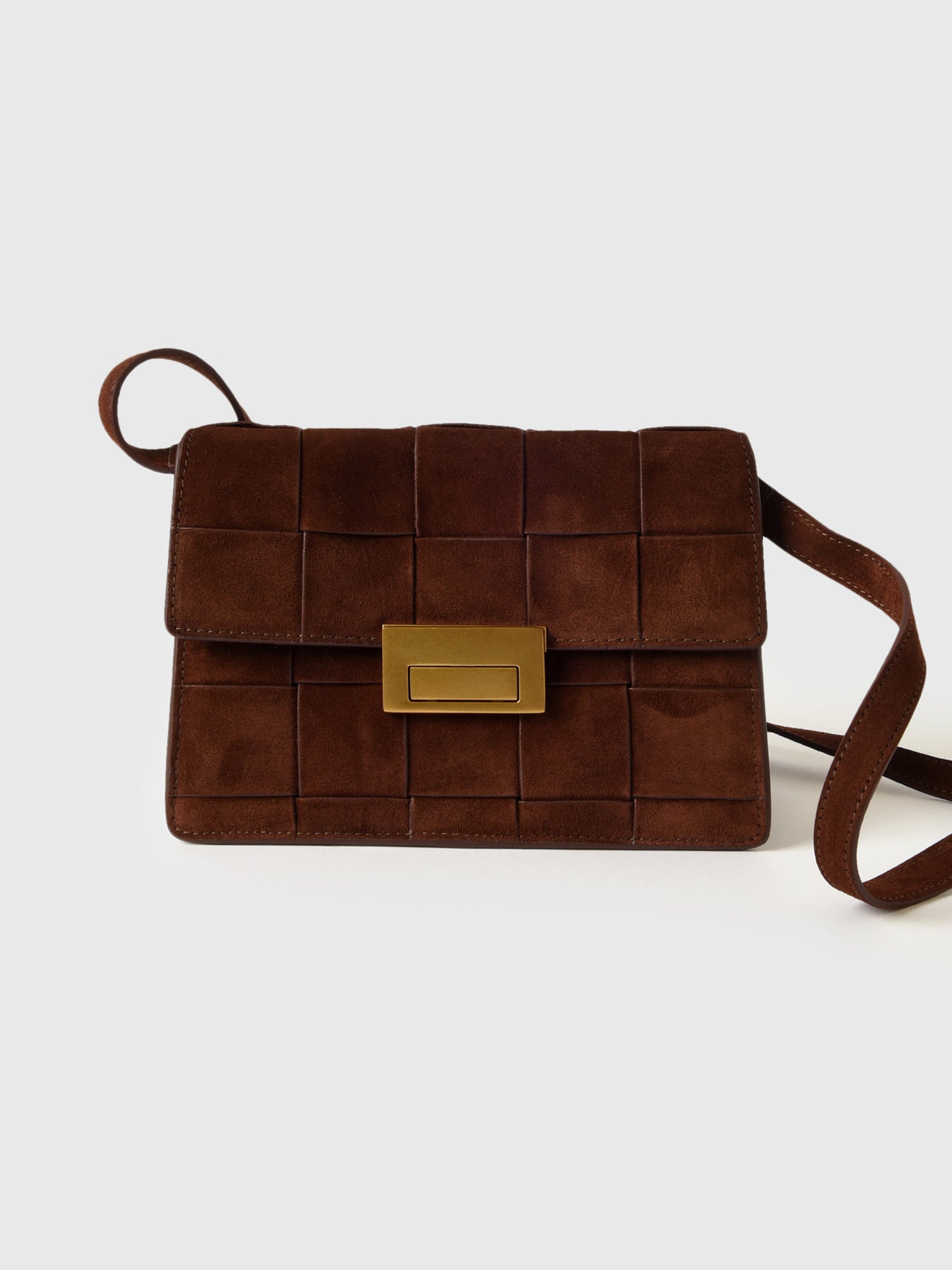 Loeffler Randall Delphine Woven Suede Crossbody Bag - Saint Bernard