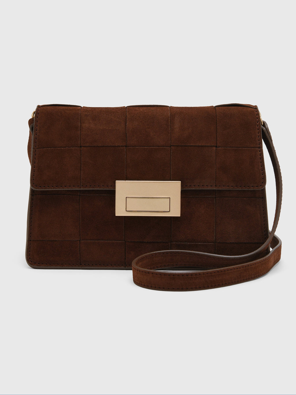 Loeffler Randall Delphine Woven Suede Crossbody Bag - Saint Bernard