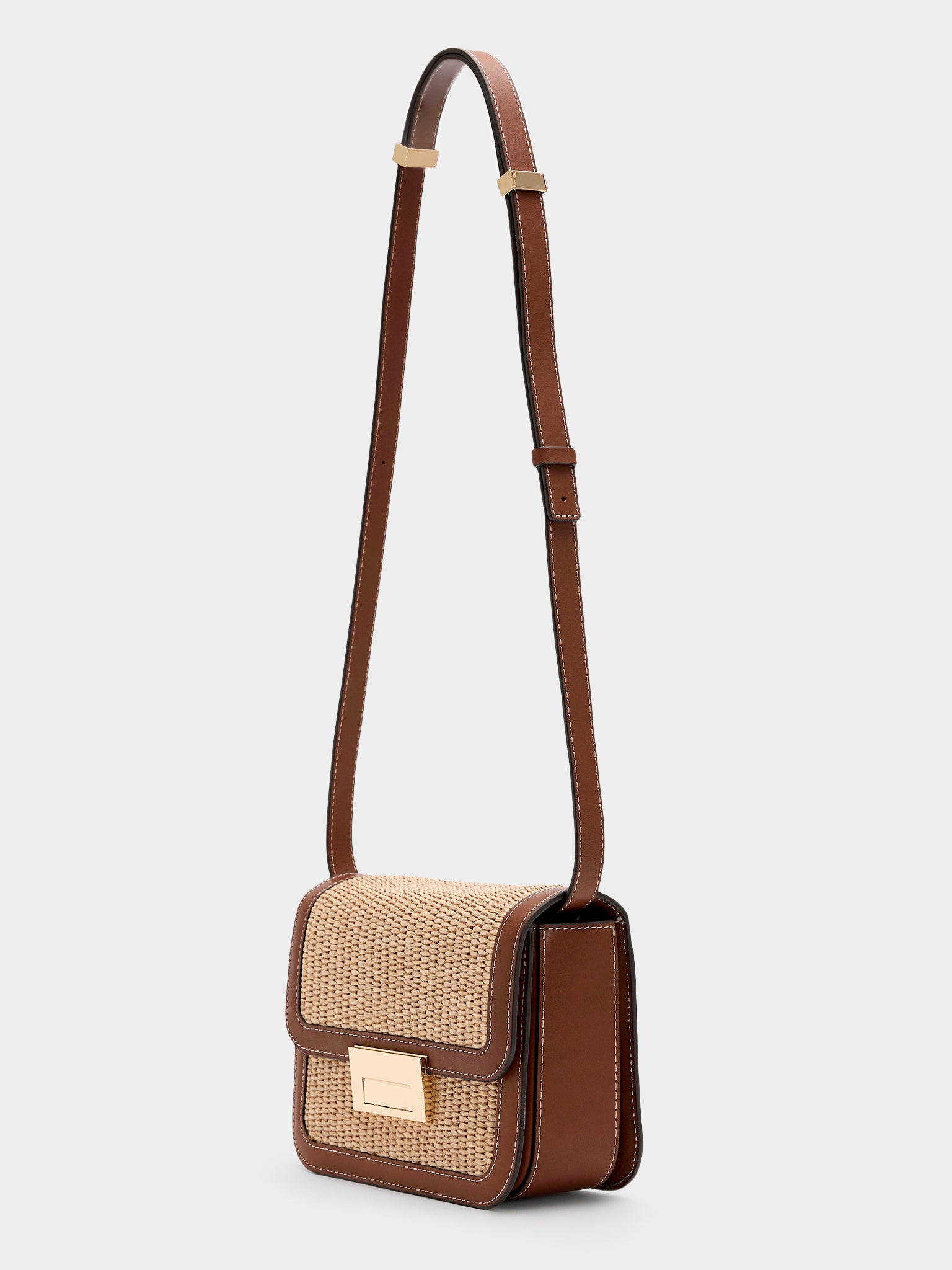 Loeffler Randall Desi Straw Crossbody Bag - Saint Bernard