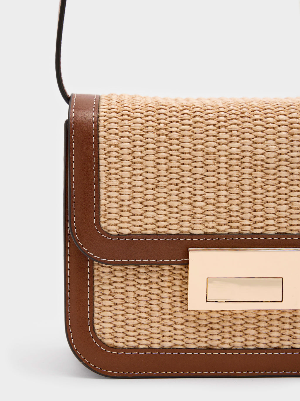 Loeffler Randall Desi Straw Crossbody Bag - Saint Bernard