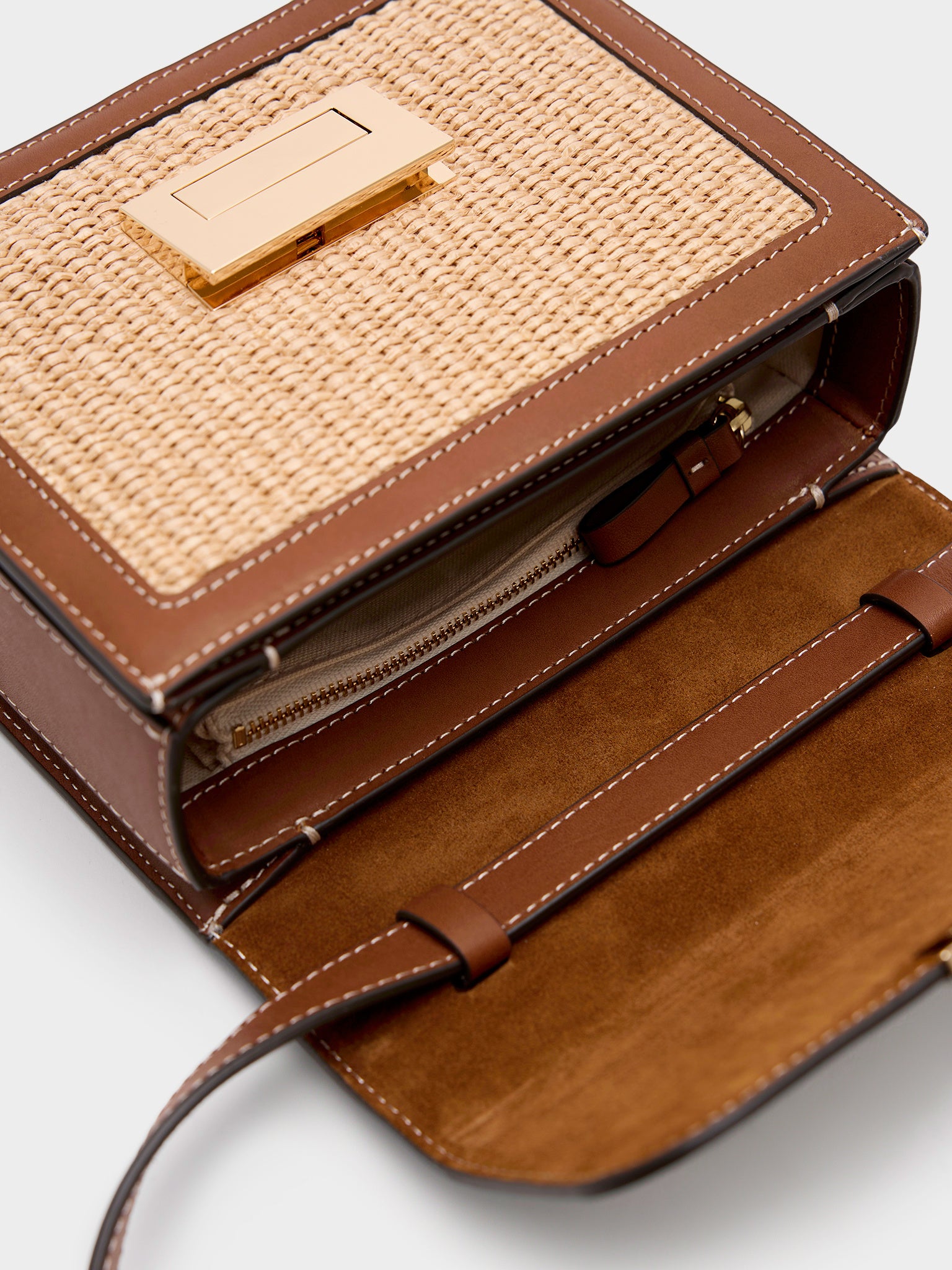 Loeffler Randall Desi Straw Crossbody Bag - Saint Bernard