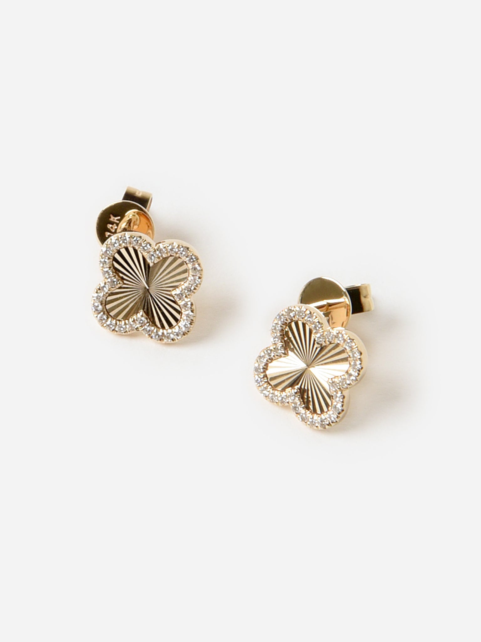 Francie B. Diamond Clover Stud Earrings - Saint Bernard