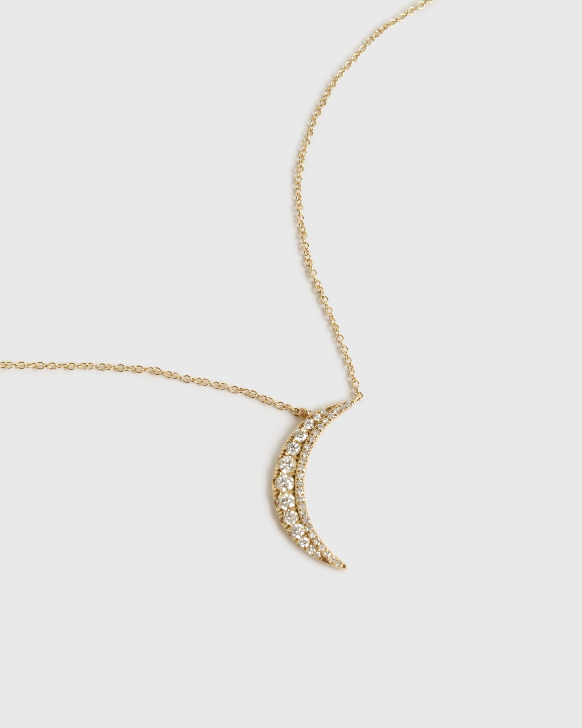 S. Bell Diamond Crescent Necklace - Saint Bernard
