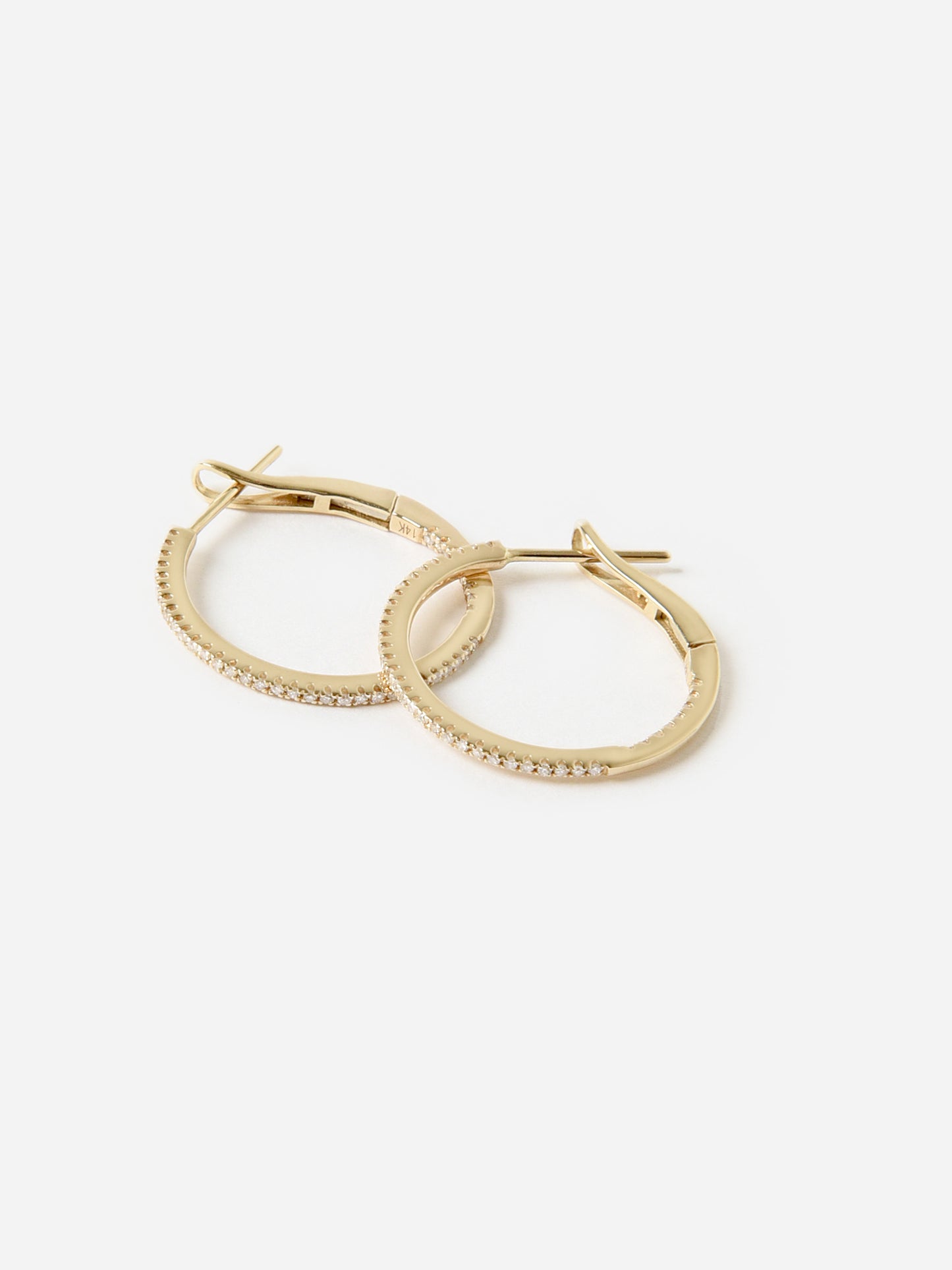 Francie B. Diamond Gold Hoop Earrings