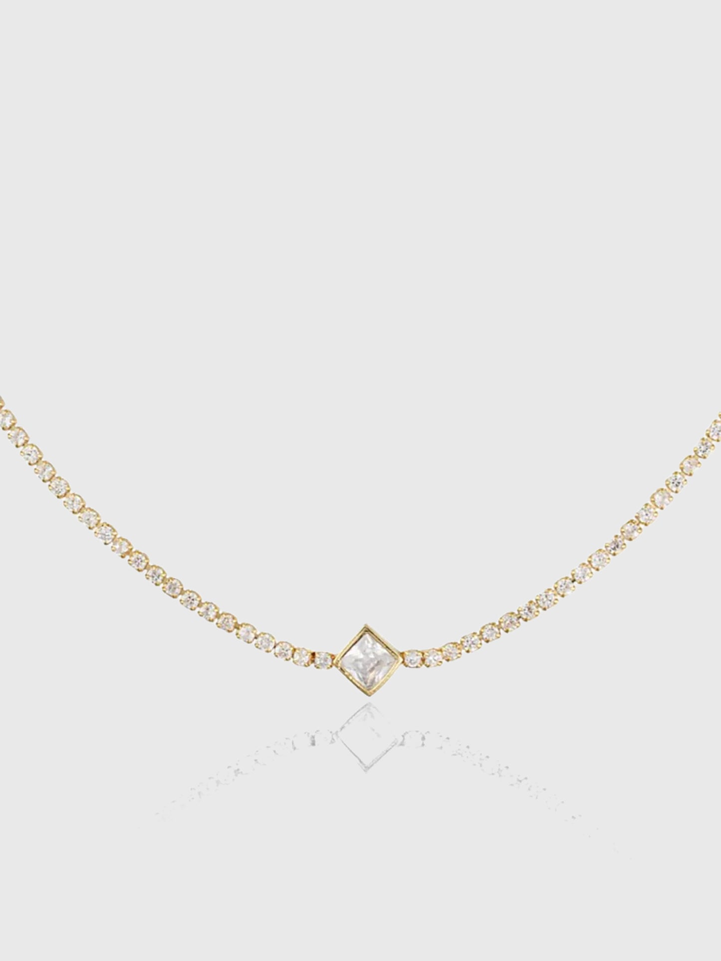 Alexa Leigh Diamond Shaped Tennis Necklace - Saint Bernard