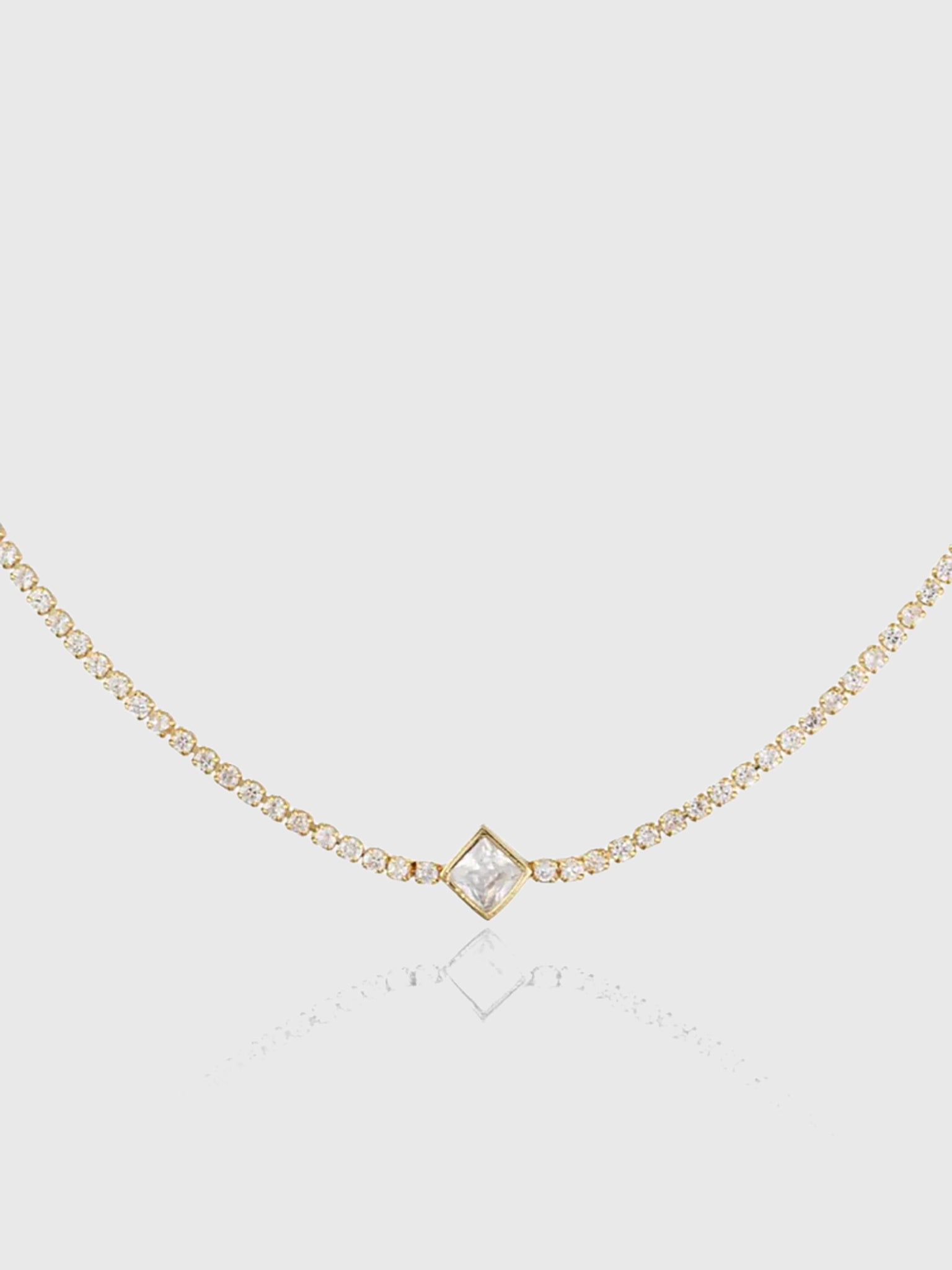 Alexa Leigh Diamond Shaped Tennis Necklace - Saint Bernard