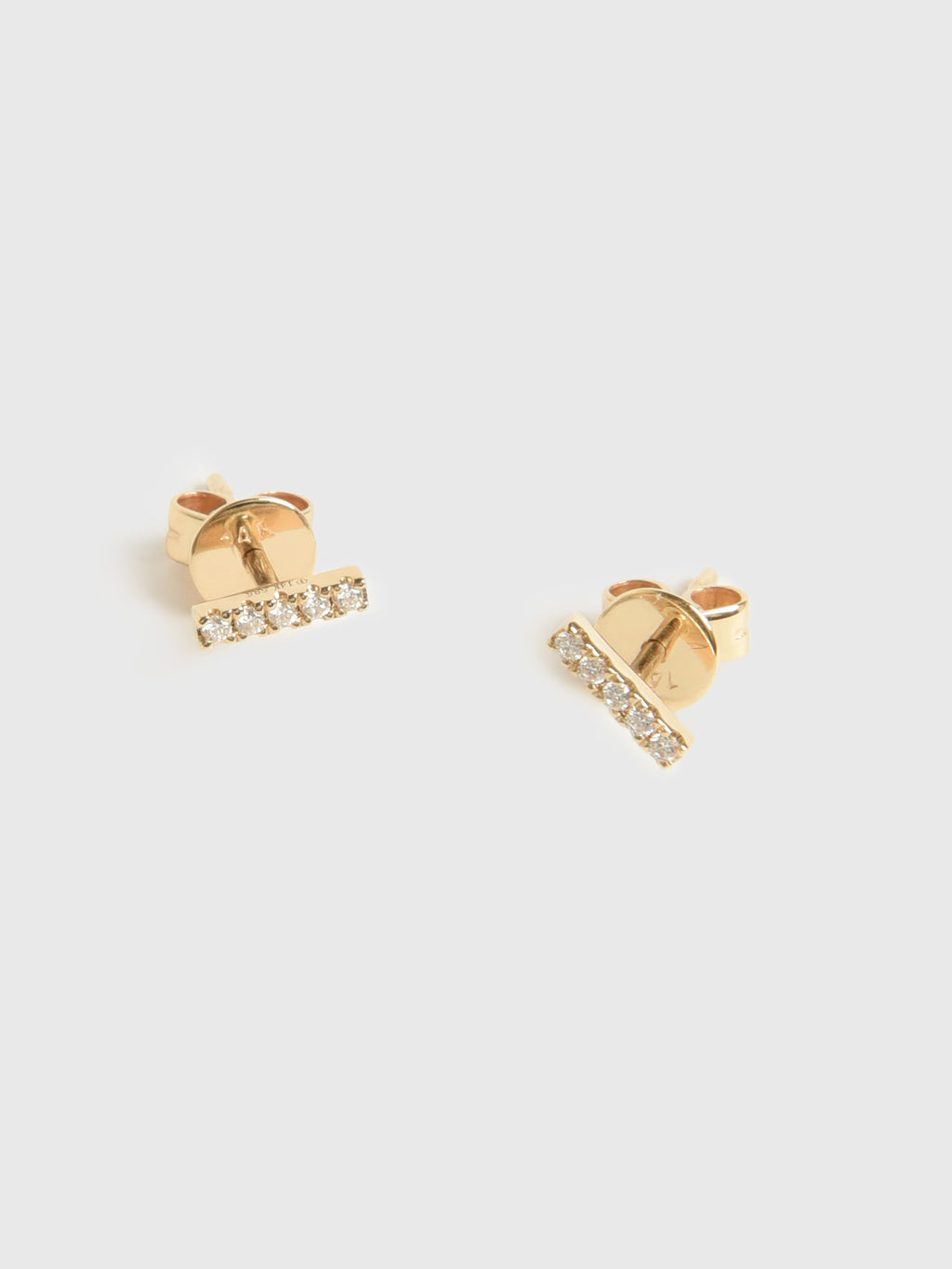 Francie B. Diamond Bar Stud Earrings - Saint Bernard