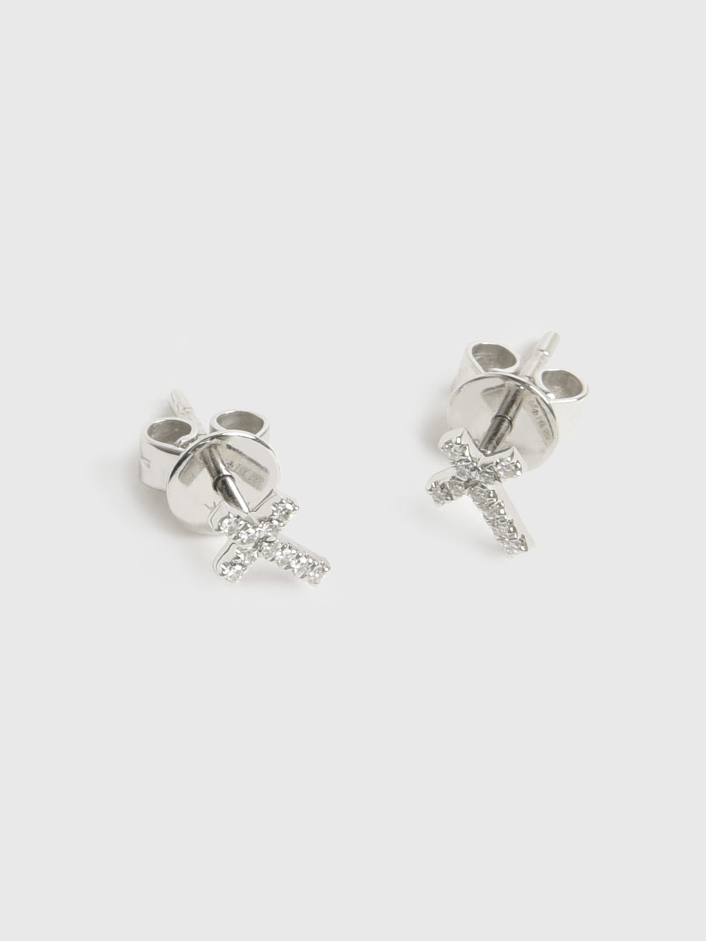 Francie B. Diamond Cross Stud Earrings - Saint Bernard