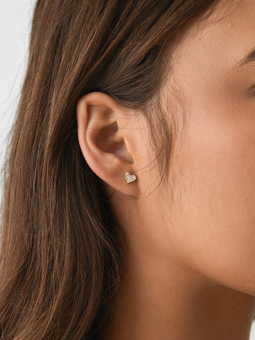 Francie B. Diamond Heart Stud Earrings