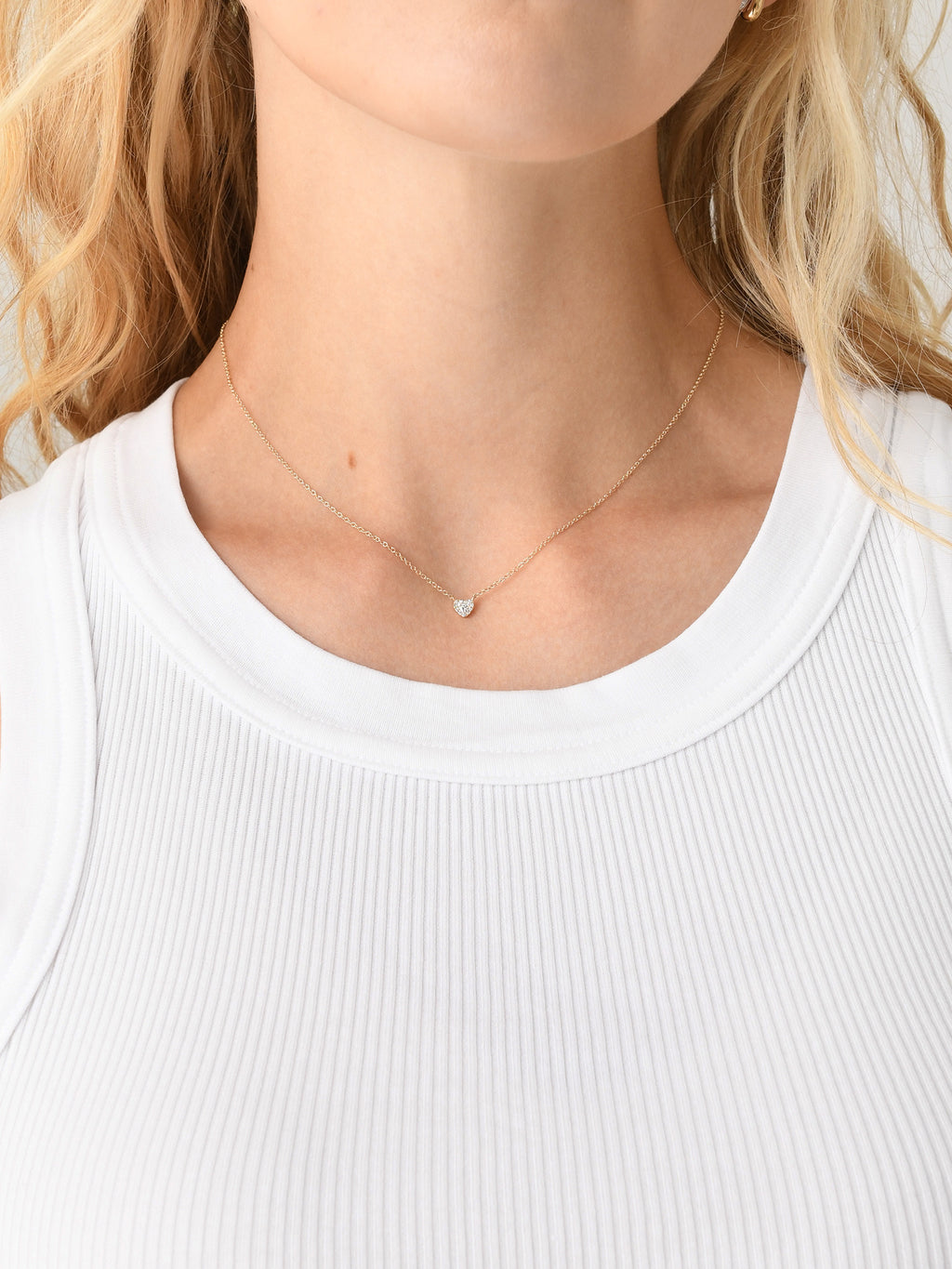 DIAMOND HEART NECKLACExGOLD-alt1