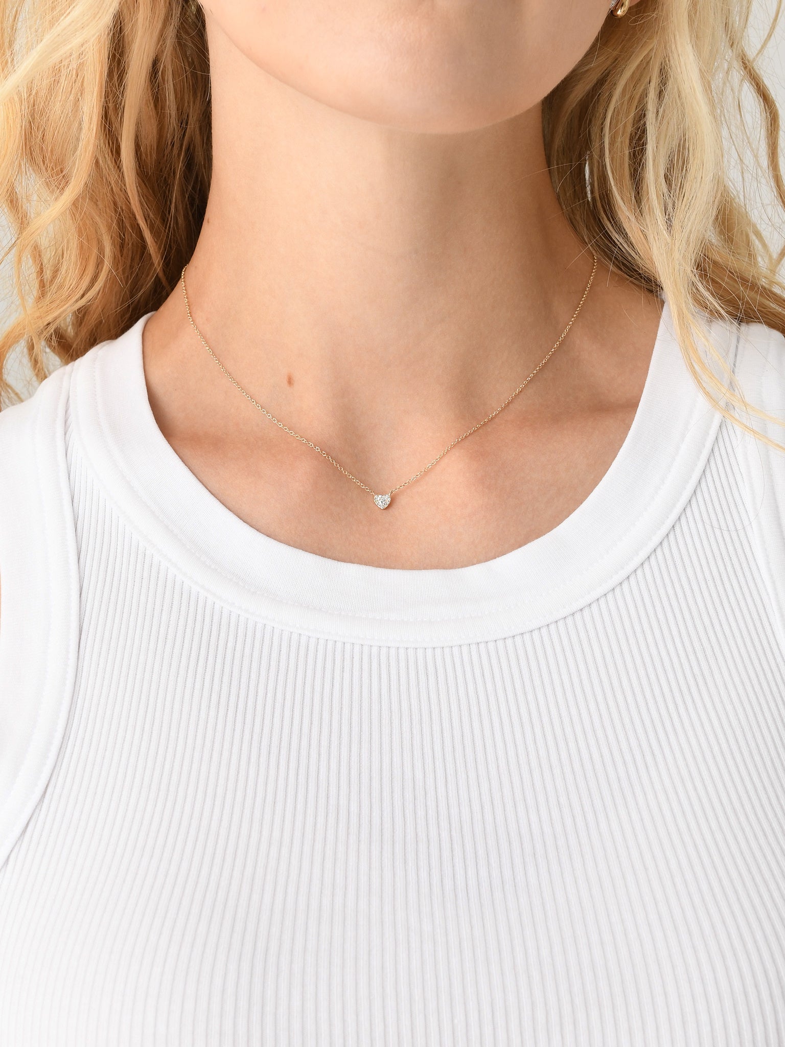 DIAMOND HEART NECKLACExGOLD-alt1