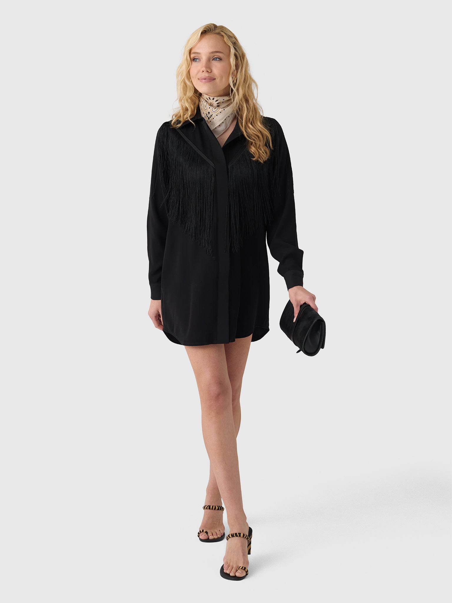 Masons Daughter Women's Dolly Western Fringe Mini Dress - Saint Bernard
