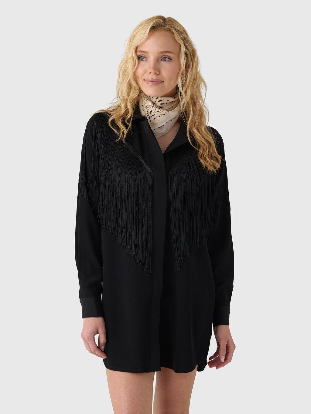 Masons Daughter Women's Dolly Western Fringe Mini Dress - Saint Bernard