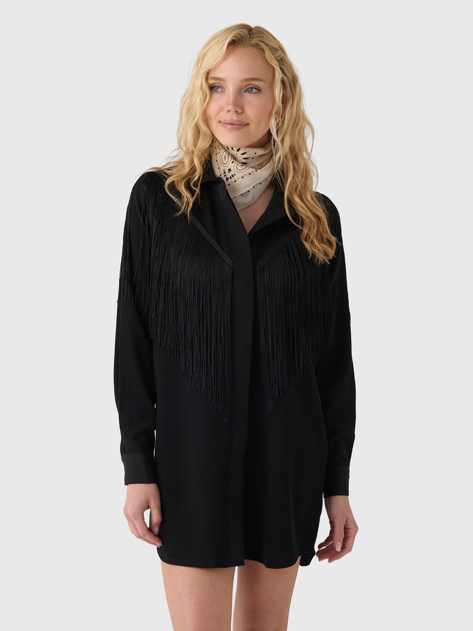 Masons Daughter Women's Dolly Western Fringe Mini Dress - Saint Bernard