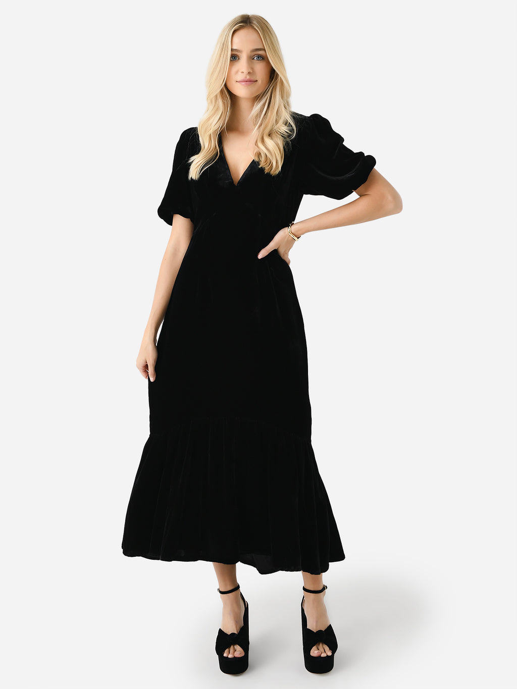 Rhode Women's Velvet Ester Dress - Saint Bernard