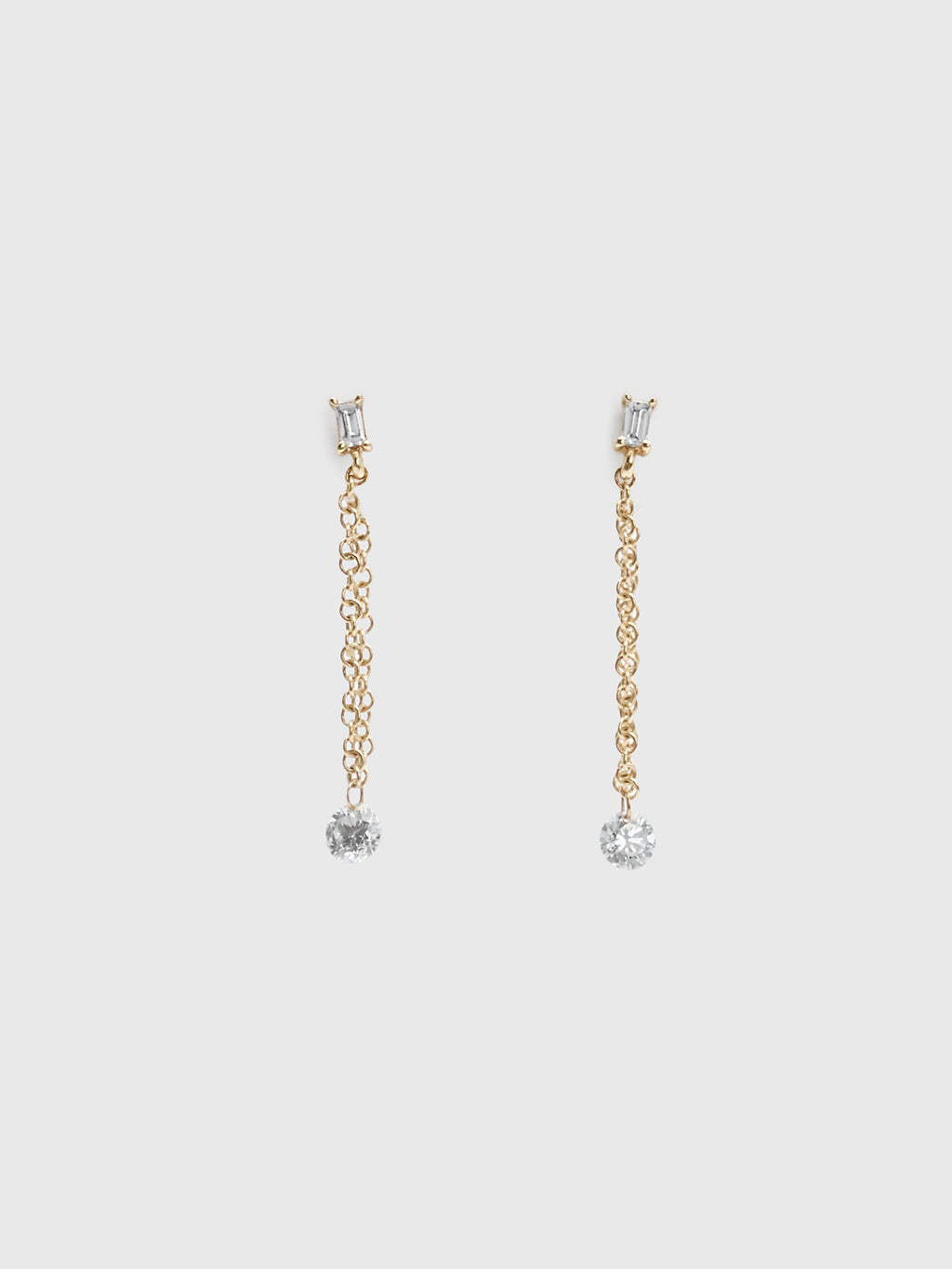 Diamond Drop Chain EarringsxGOLD-alt2