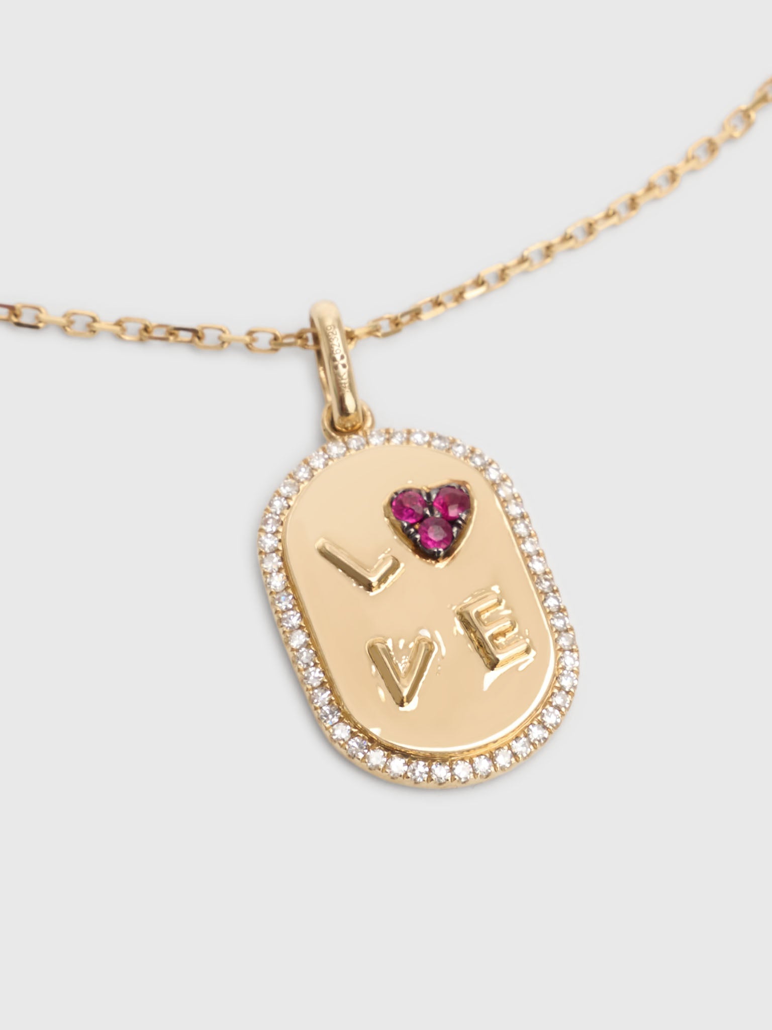 Francie B. Diamond Love Dog Tag Necklace - Saint Bernard