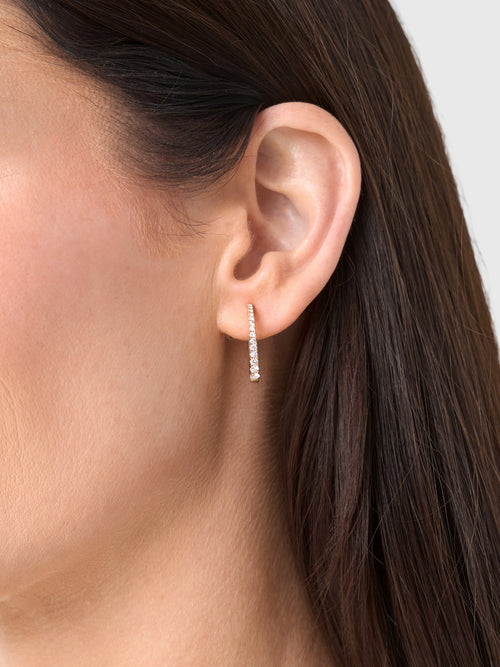 Francie B. Diamond Oval Hoop Earrings