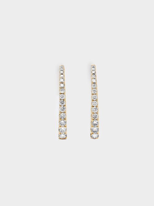 Francie B. Diamond Oval Hoop Earrings