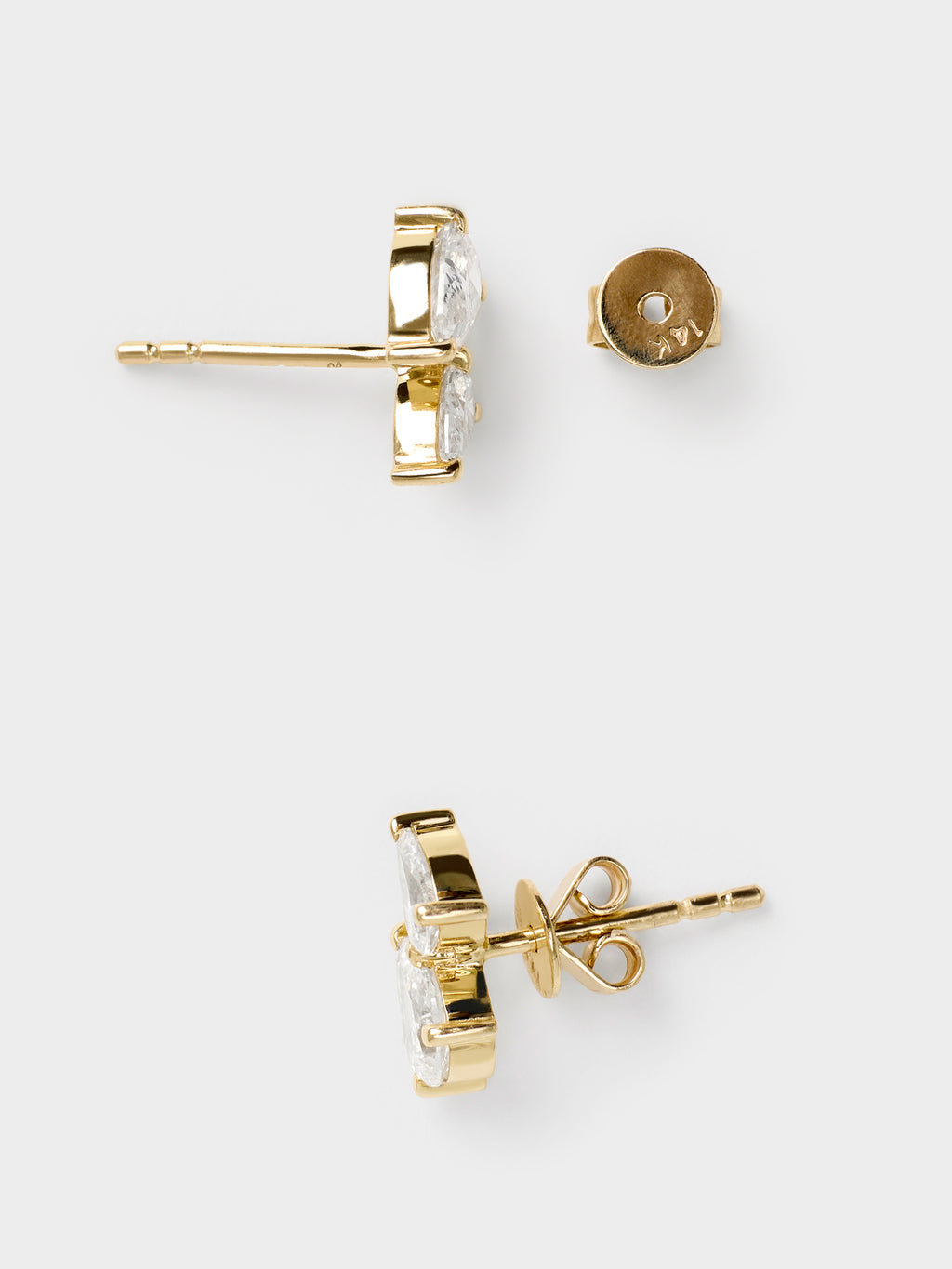 S. Bell Double Diamond Pear Stud Earrings - Saint Bernard