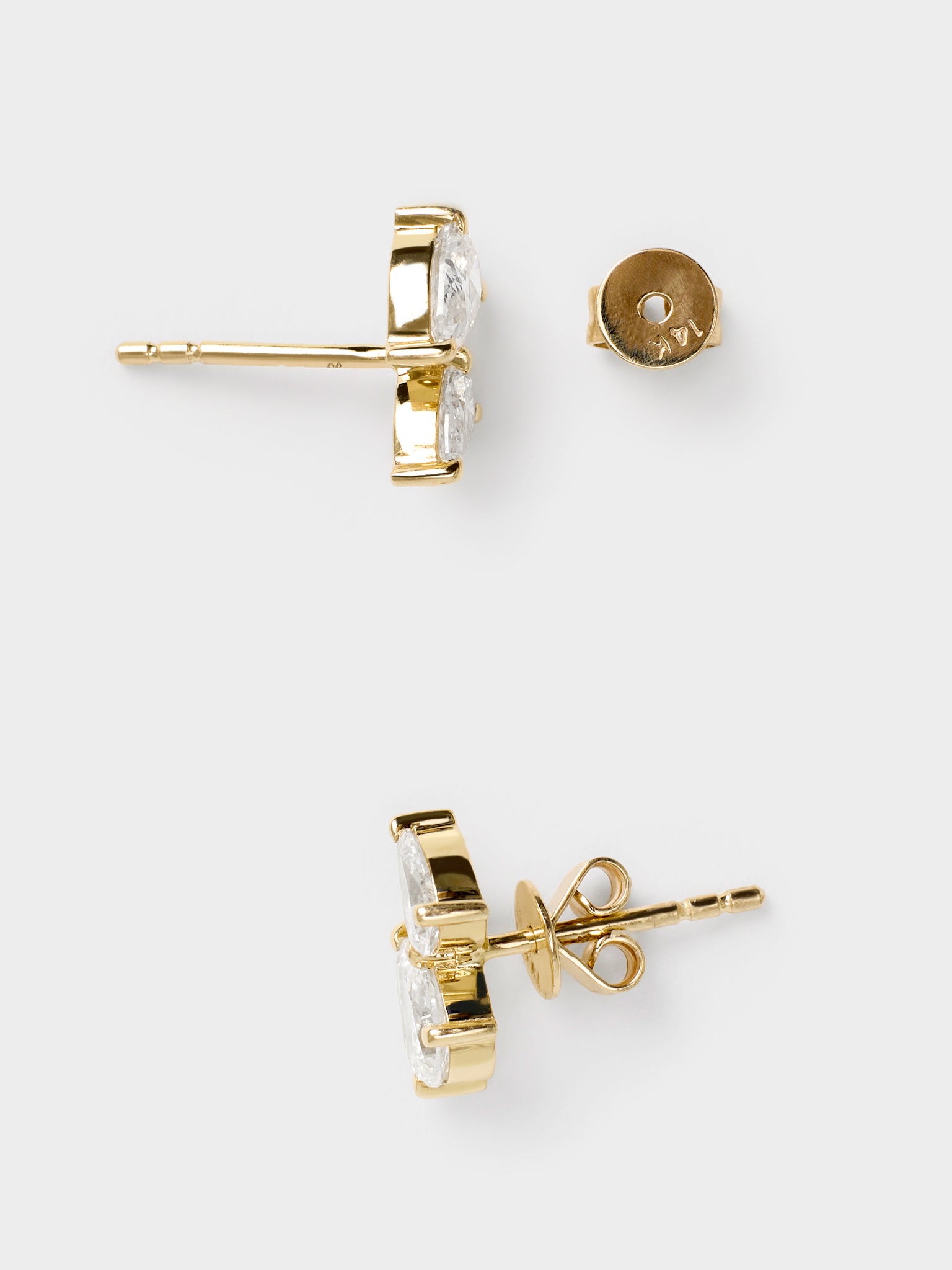 S. Bell Double Diamond Pear Stud Earrings - Saint Bernard