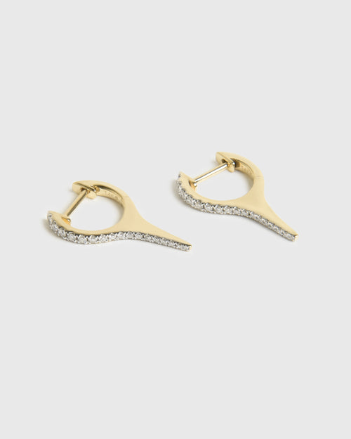 S. Bell Dripping Diamond Spike Huggie Earrings
