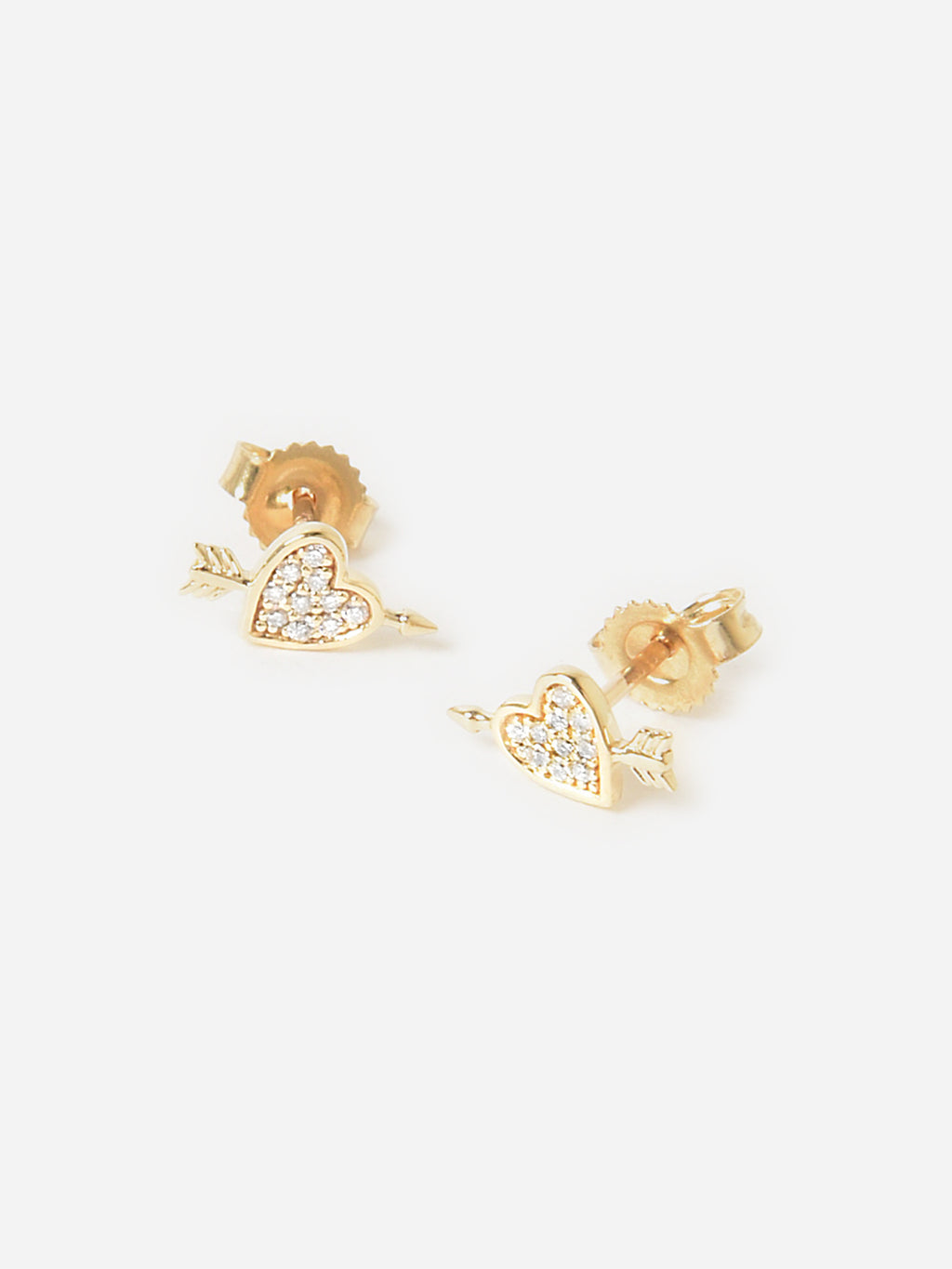 Adina Reyter Pavé Heart Arrow Earrings - Saint Bernard