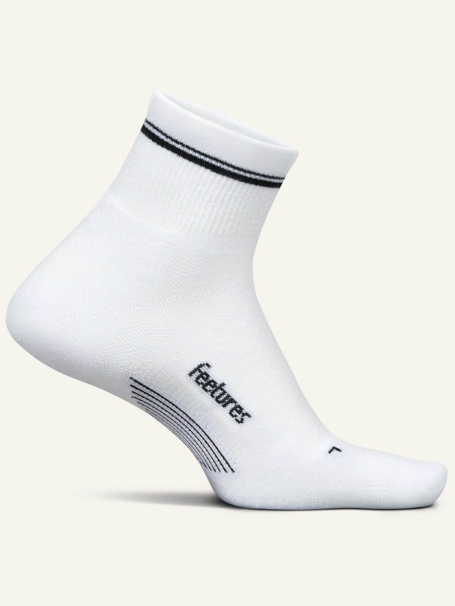 Feetures Elite Max Cushion Quarter Limited Edition Stripe Socks - Saint Bernard