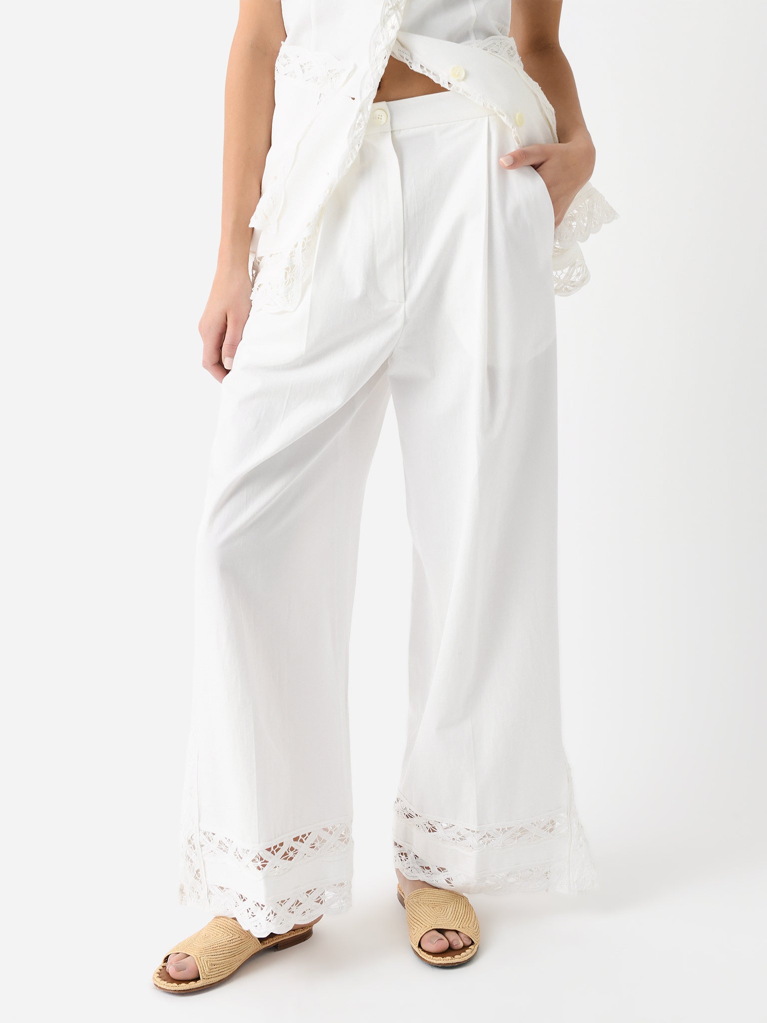 LACE TRIM PANT main image 1