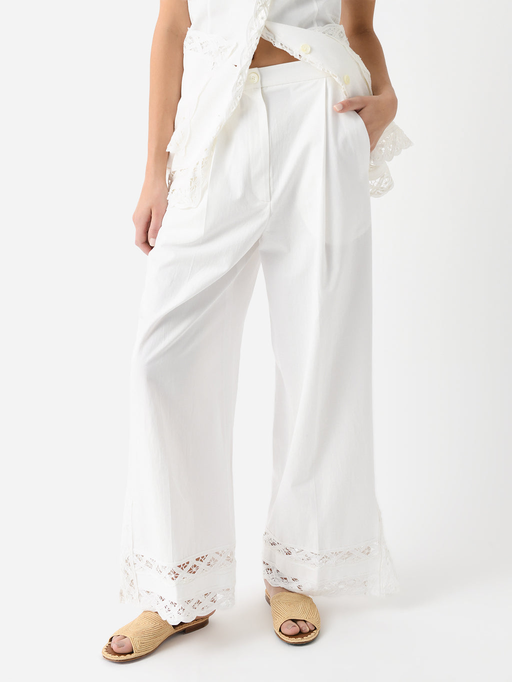 Eenk Women's Yeri Lace Trim Pant - Saint Bernard