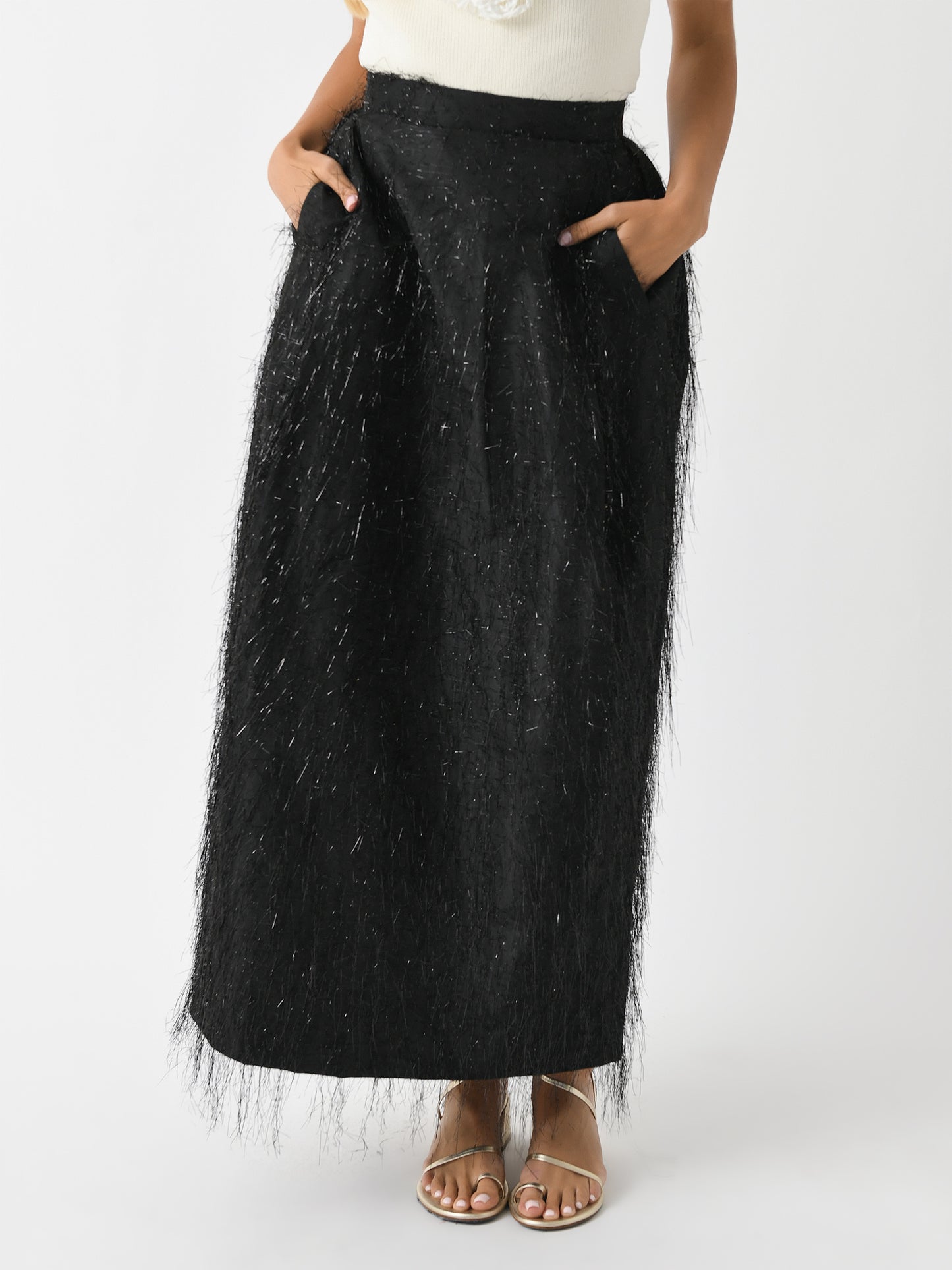 Eenk Women's Yov Metallic Long Skirt - Saint Bernard