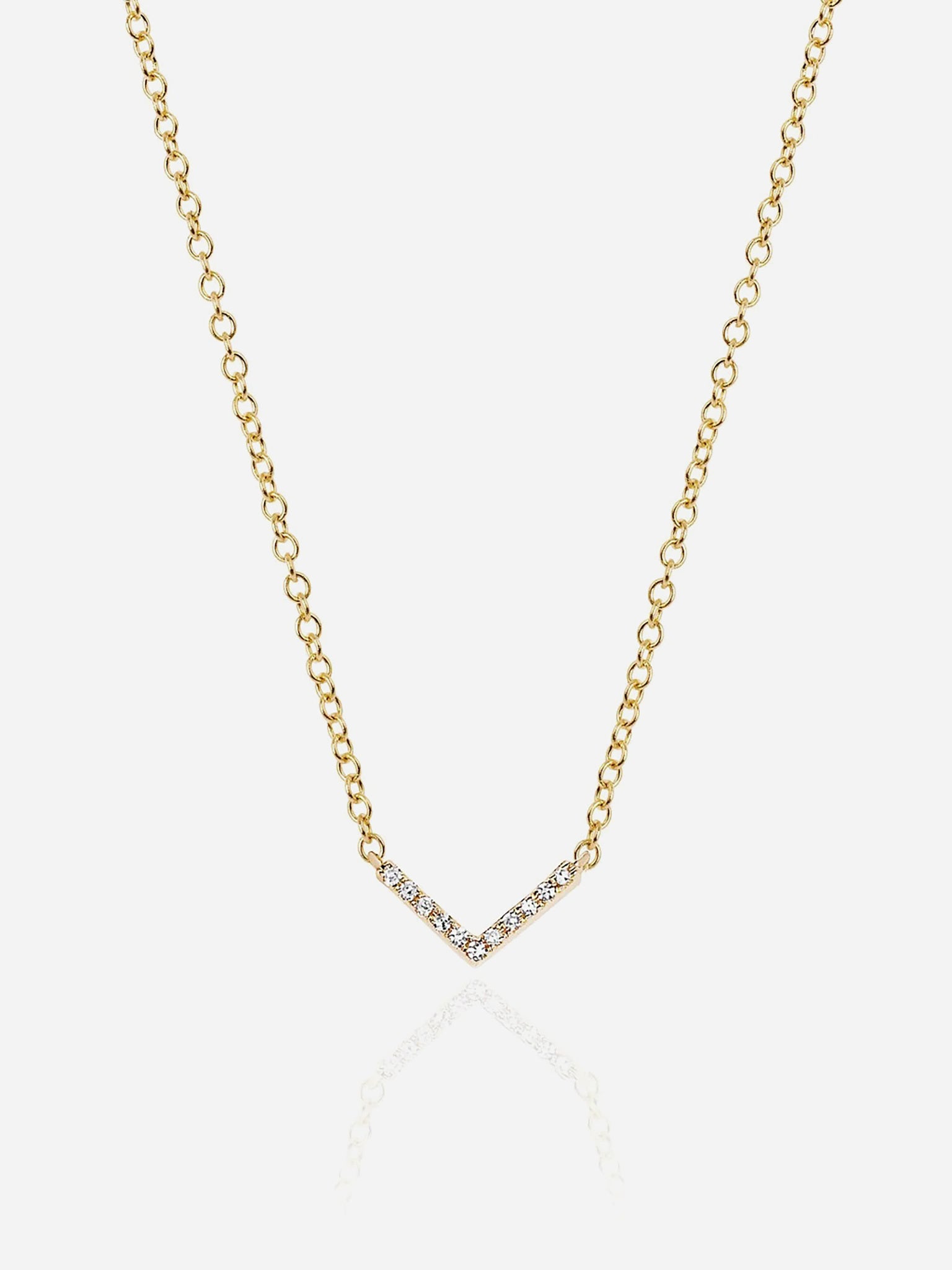 EF Collection Diamond Mini Chevron Necklace - Saint Bernard