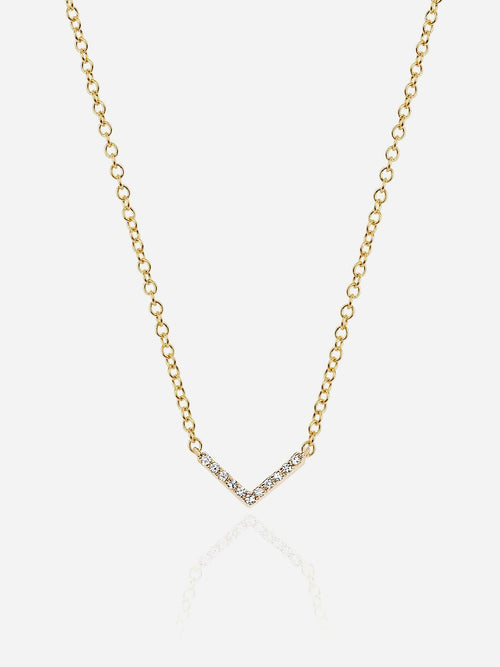 EF Collection Diamond Mini Chevron Necklace