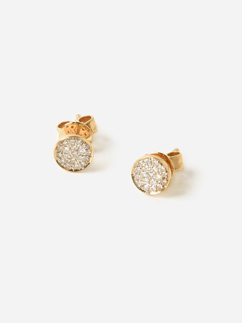 EF Collection Diamond Disc Stud Earrings