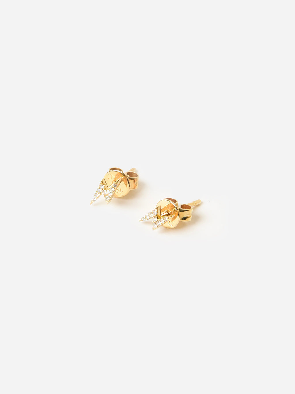 EF Collection Diamond Mini Lightning Bolt Stud Earrings - Saint Bernard