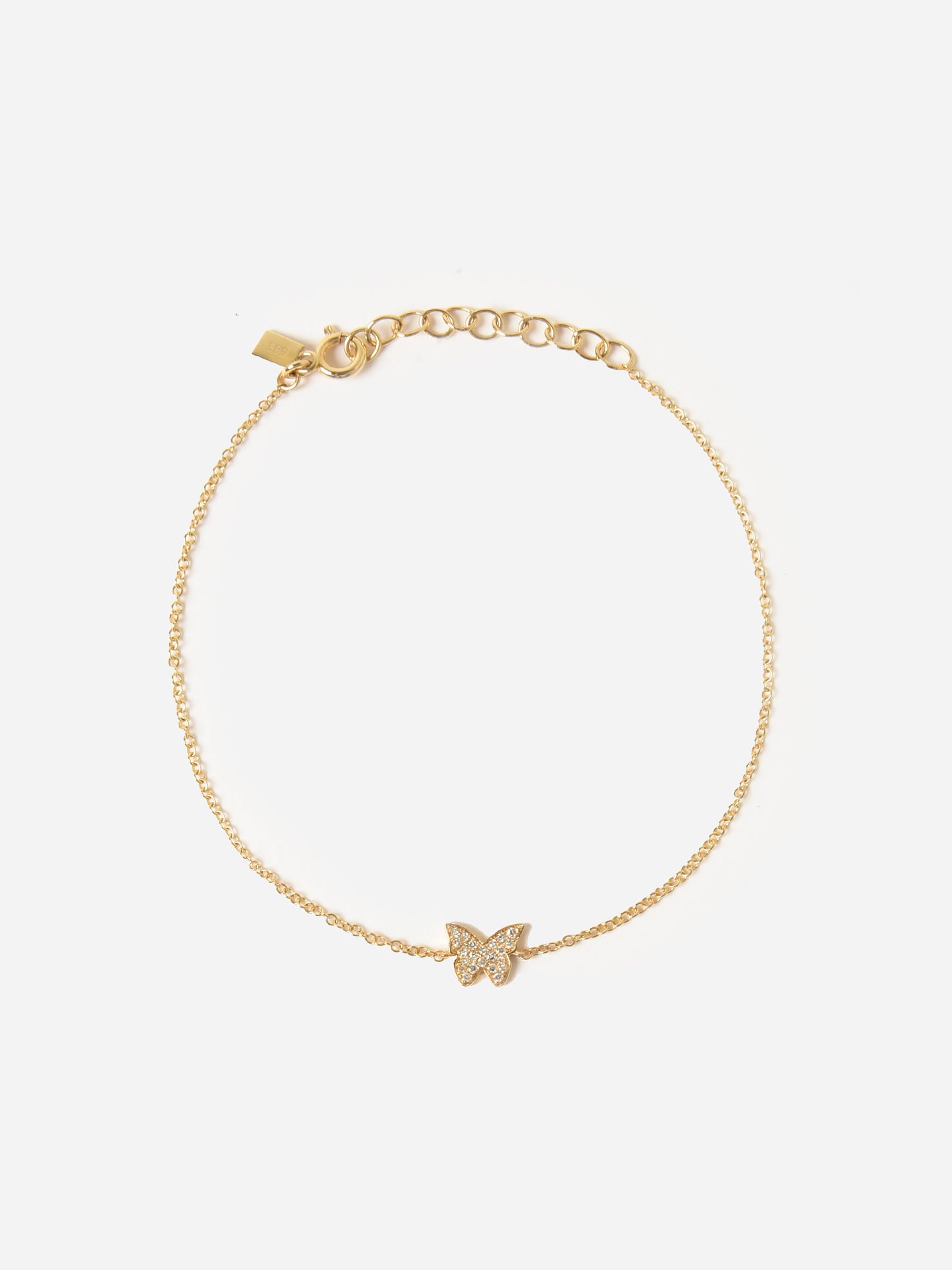EF Collection Women's Diamond Butterfly Bracelet