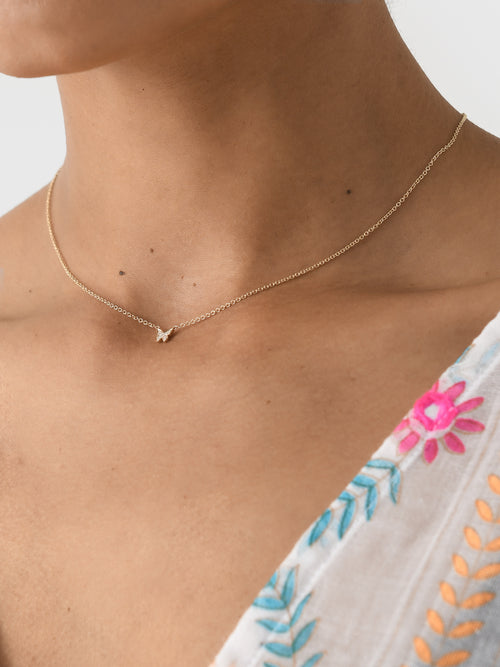 EF Collection Diamond Baby Butterfly Necklace