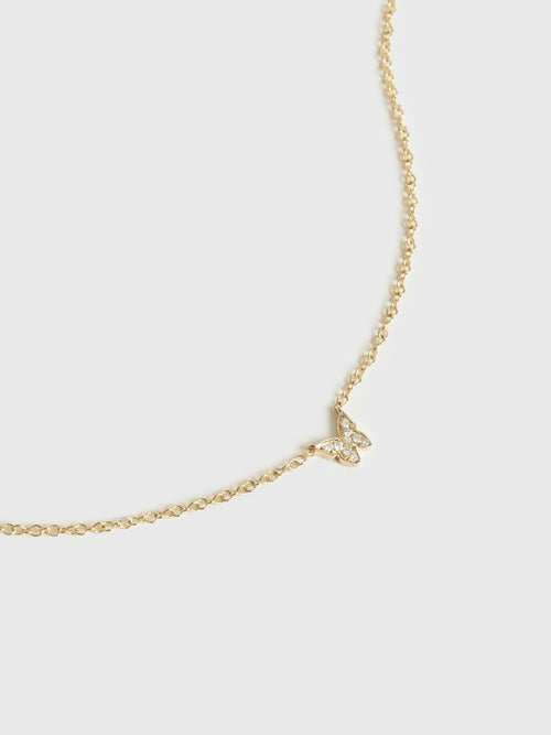 EF Collection Diamond Baby Butterfly Necklace