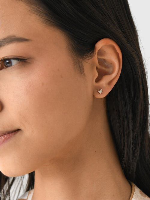 EF Collection Diamond Baby Butterfly Stud Earrings