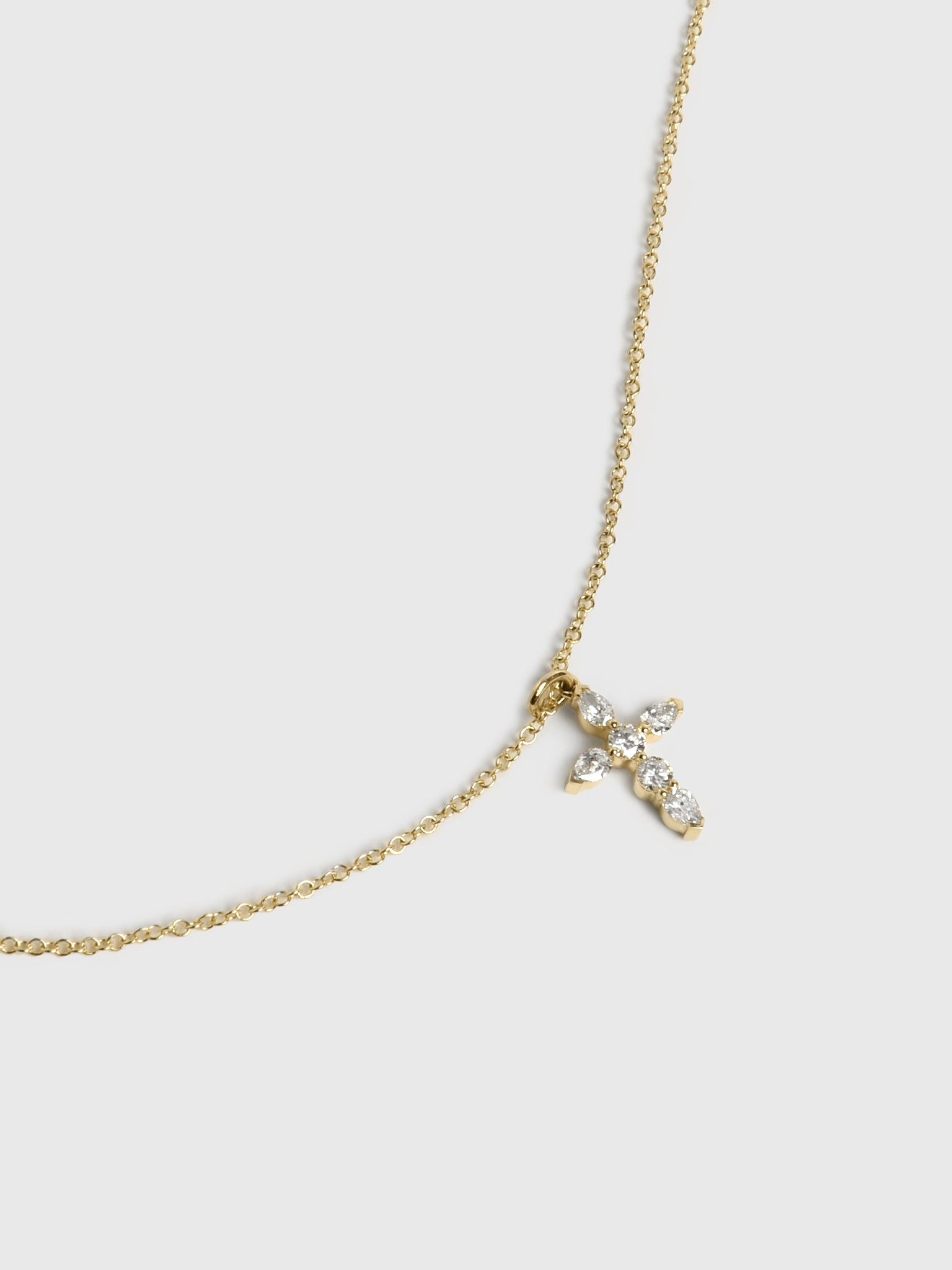 EF Collection Prong Set Diamond Cross Necklace - Saint Bernard