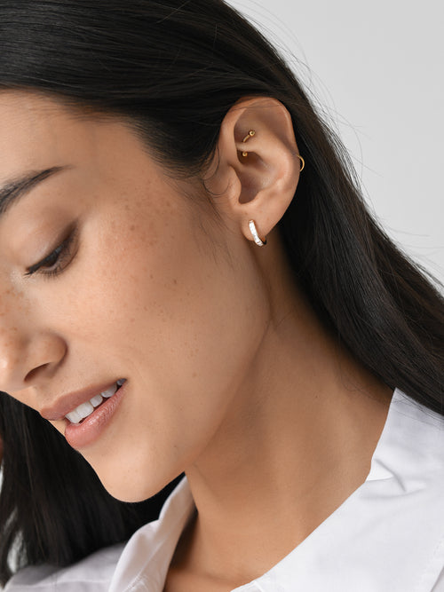 EF Collection Diamond Baguette Jumbo Lola Huggie Earrings