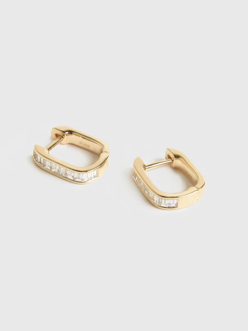 EF Collection Diamond Baguette Jumbo Lola Huggie Earrings