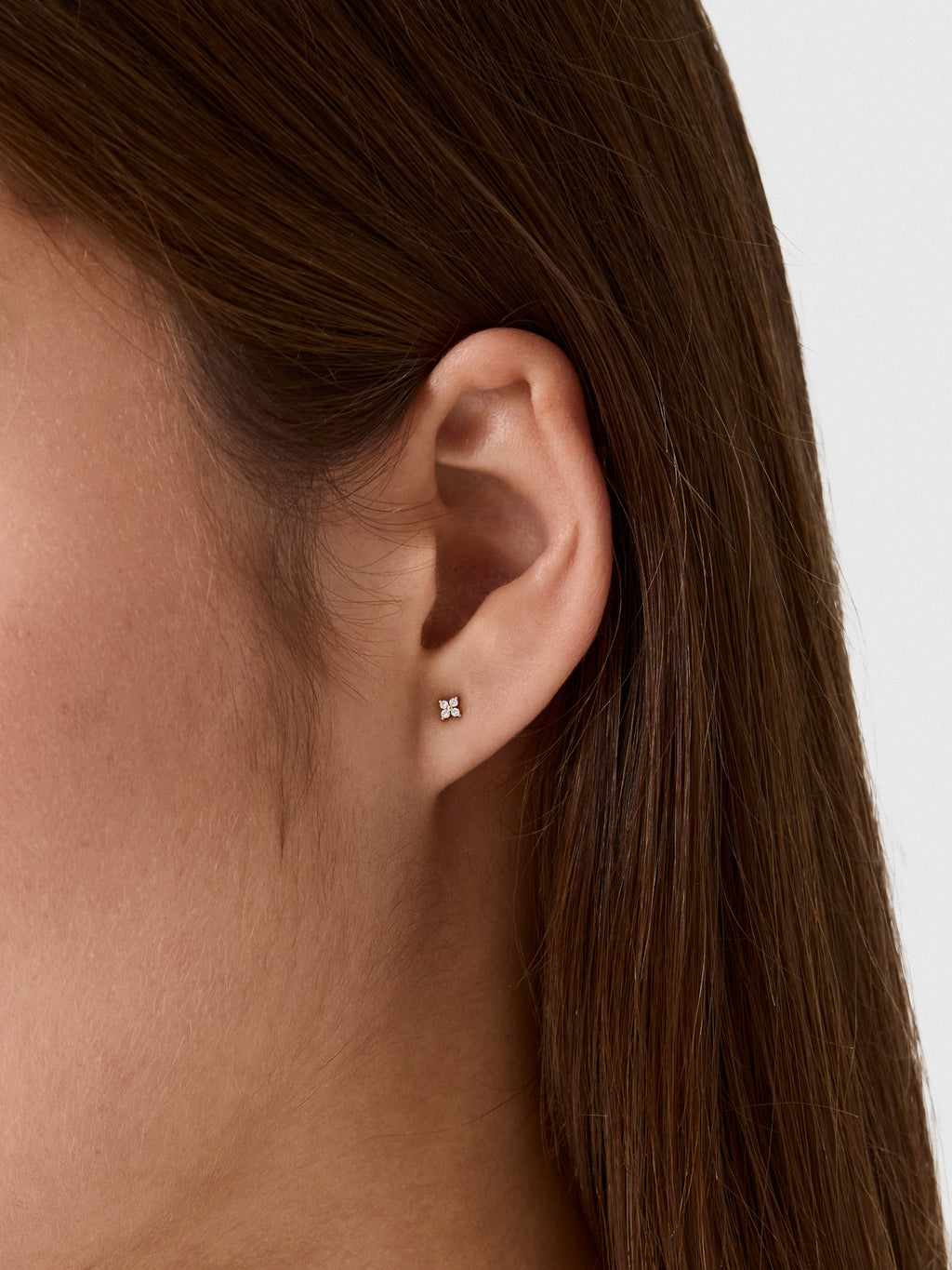 EF Collection Mini Diamond Fleur Stud Earrings - Saint Bernard