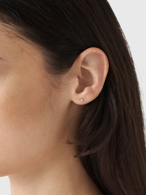 EF Collection Diamond Fleur Stud Earrings