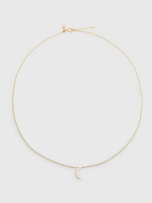 EF Collection Full Cut Diamond Crescent Choker Necklace
