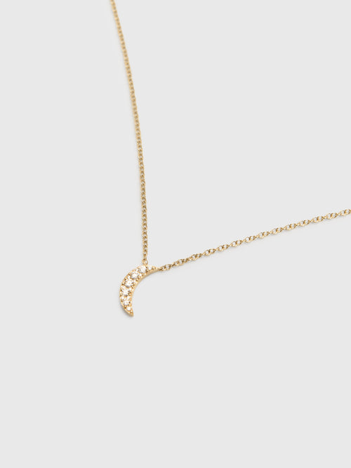 EF Collection Full Cut Diamond Crescent Choker Necklace