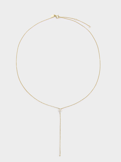 EF Collection Diamond Fleur Lariat Necklace