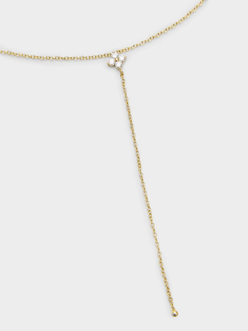EF Collection Diamond Fleur Lariat Necklace