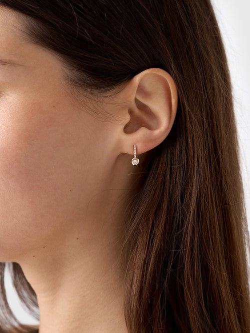 EF Collection Diamond Pillow Bar Stud Earrings